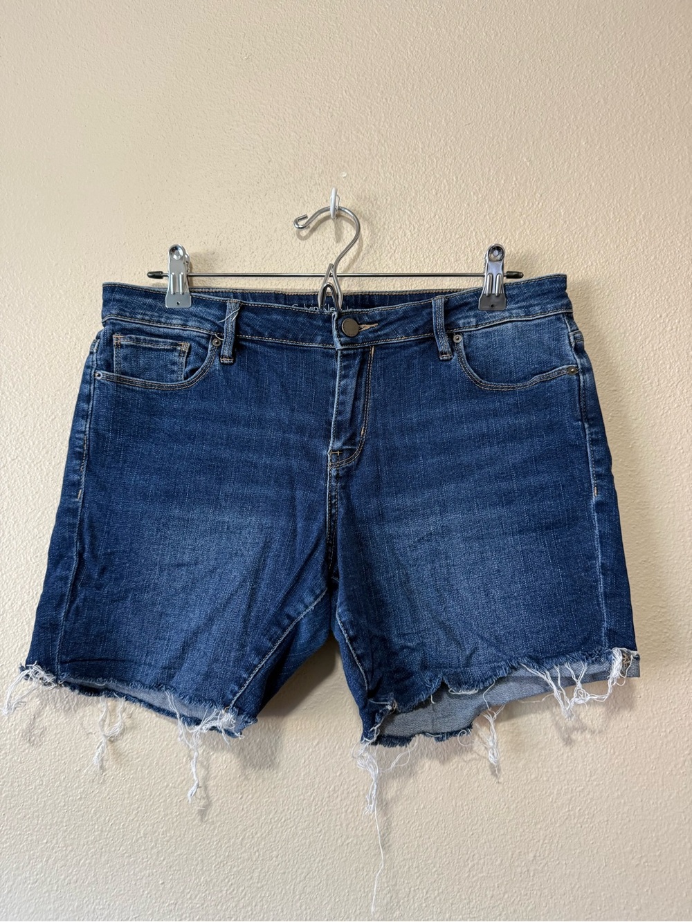 Calvin Klein Jeans Dark Blue Denim Cutoff Shorts